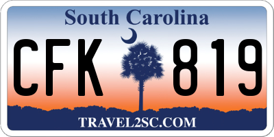 SC license plate CFK819