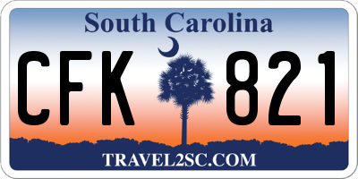 SC license plate CFK821