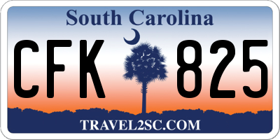 SC license plate CFK825