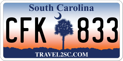 SC license plate CFK833