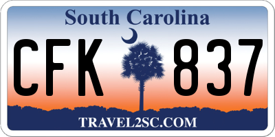 SC license plate CFK837