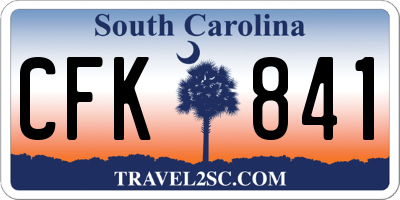 SC license plate CFK841