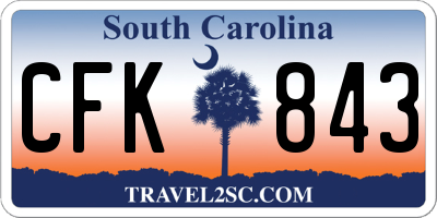 SC license plate CFK843