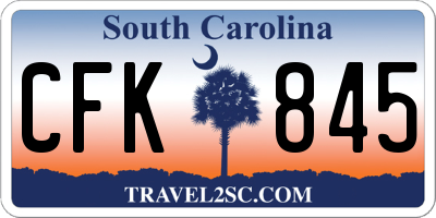 SC license plate CFK845