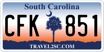 SC license plate CFK851