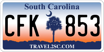 SC license plate CFK853