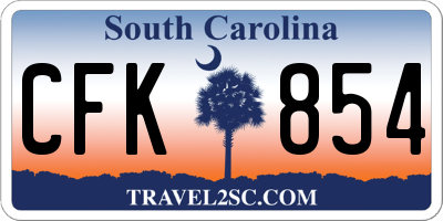 SC license plate CFK854