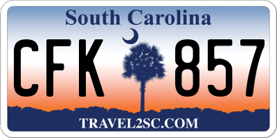 SC license plate CFK857