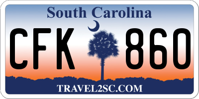 SC license plate CFK860
