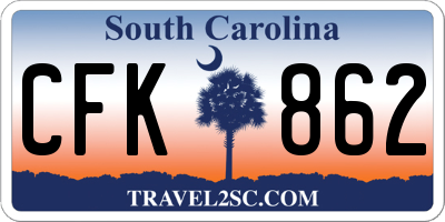 SC license plate CFK862