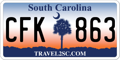 SC license plate CFK863
