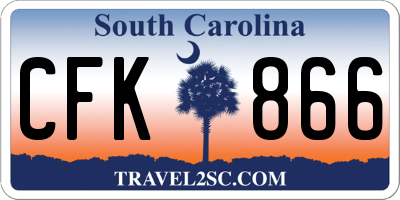 SC license plate CFK866