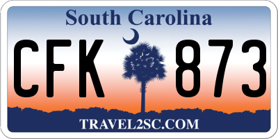 SC license plate CFK873