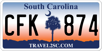 SC license plate CFK874