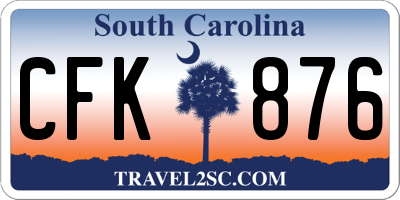 SC license plate CFK876