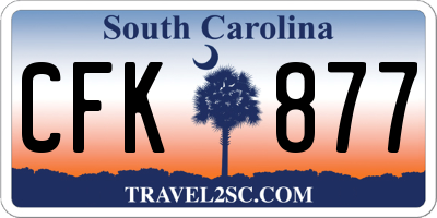 SC license plate CFK877