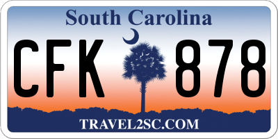 SC license plate CFK878