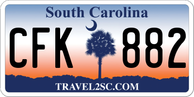 SC license plate CFK882