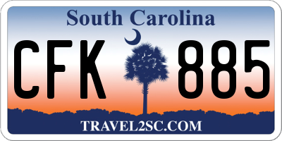 SC license plate CFK885