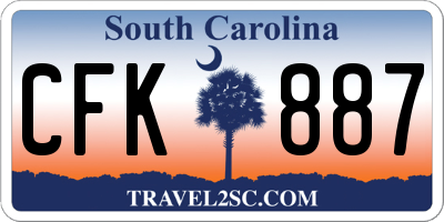 SC license plate CFK887