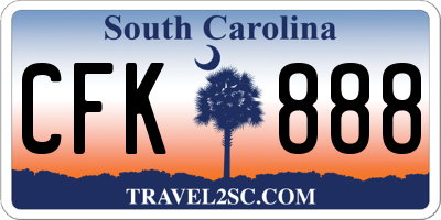 SC license plate CFK888