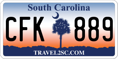 SC license plate CFK889