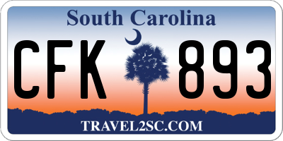SC license plate CFK893