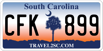 SC license plate CFK899