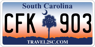 SC license plate CFK903