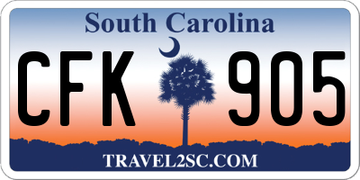 SC license plate CFK905