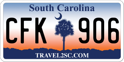 SC license plate CFK906