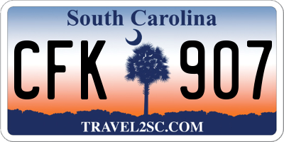 SC license plate CFK907