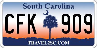 SC license plate CFK909