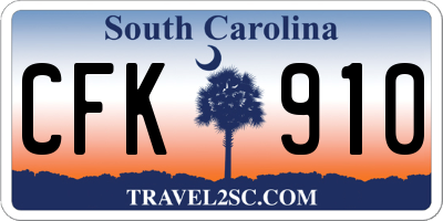 SC license plate CFK910
