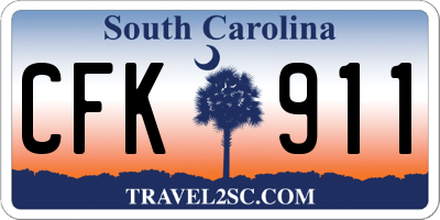 SC license plate CFK911