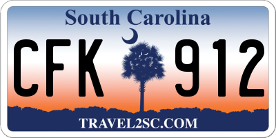 SC license plate CFK912
