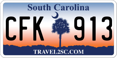 SC license plate CFK913