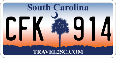 SC license plate CFK914