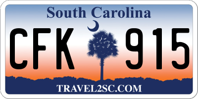 SC license plate CFK915
