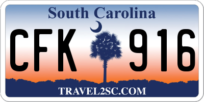 SC license plate CFK916