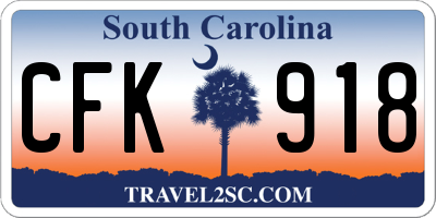 SC license plate CFK918