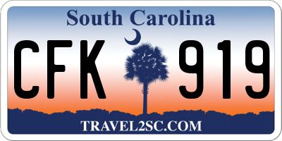 SC license plate CFK919