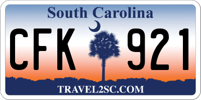 SC license plate CFK921