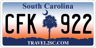 SC license plate CFK922