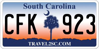 SC license plate CFK923