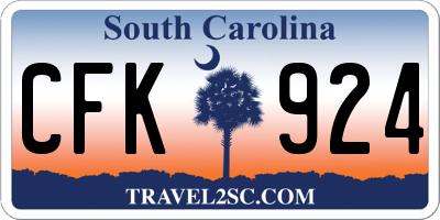 SC license plate CFK924
