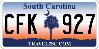 SC license plate CFK927