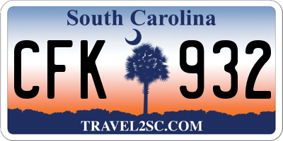 SC license plate CFK932