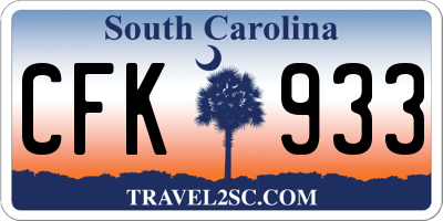 SC license plate CFK933