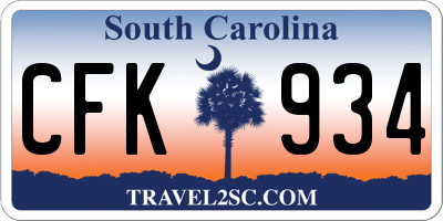 SC license plate CFK934
